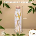 1 litre copper water bottle Golden Calacatta
