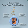 Cute bear coin key pouch clip and go