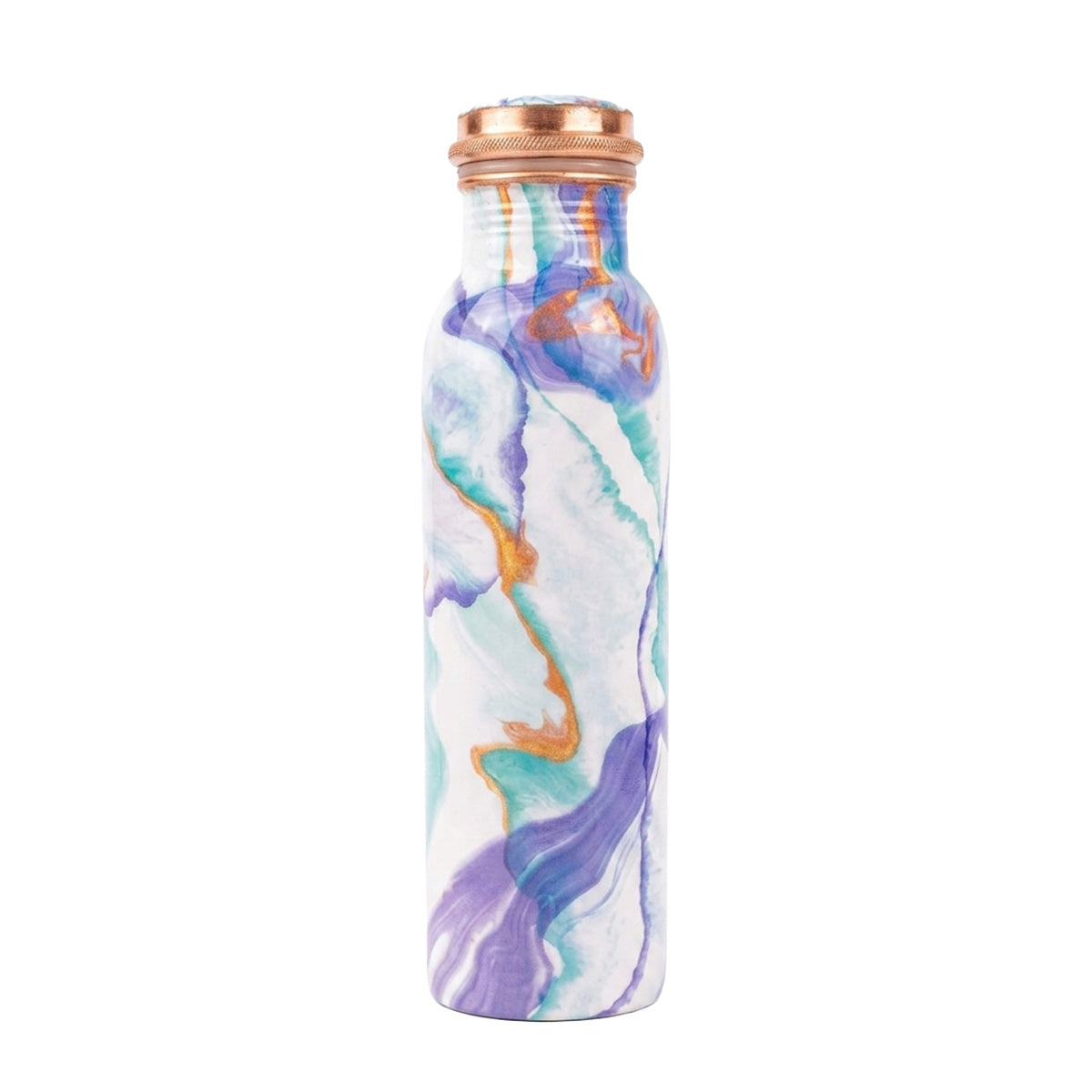 Aqua Lavender Geode copper water bottle 1 litre