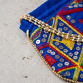 Handcrafted Indian mirror work potli bag dark blue