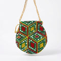 Green mirror work potli bag ethnic accessory