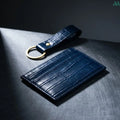 Leather card holder with matching keychain