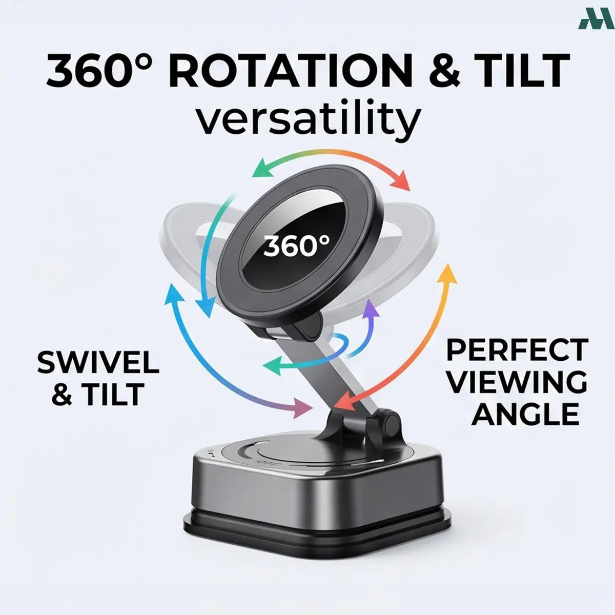 Dual joint metal arm car phone holder