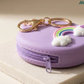 Cute rainbow silicone pouch keychain