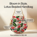 Beige floral potli bag detail view