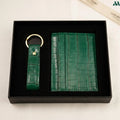 Crocodile textured card holder holding cards