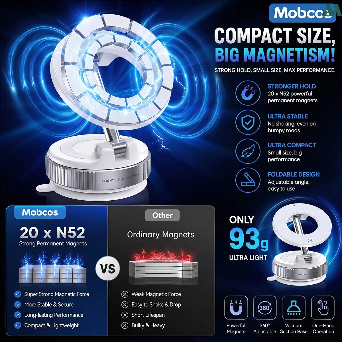 20 x N52 strong magnets foldable car mount