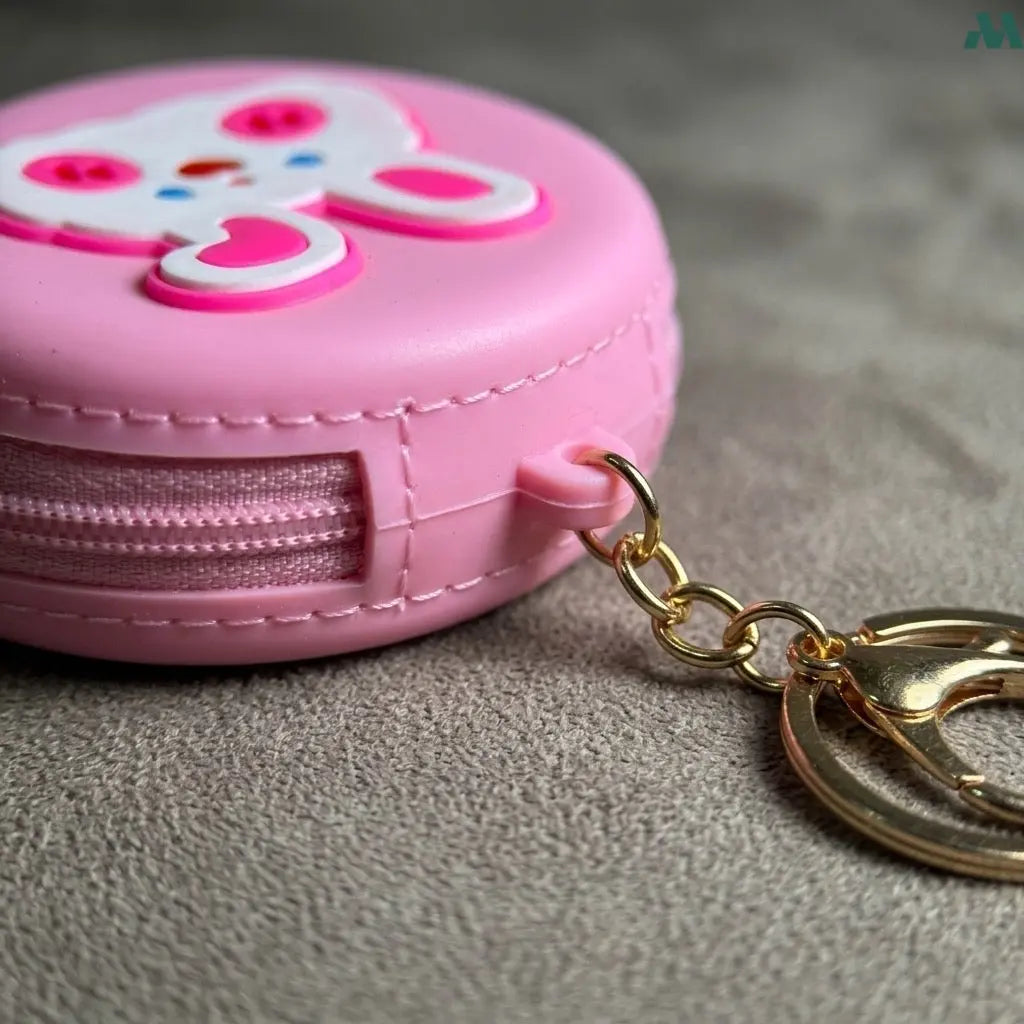 Silicone coin purse clipped to bag