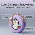 Lilac kawaii coin pouch charm zip around