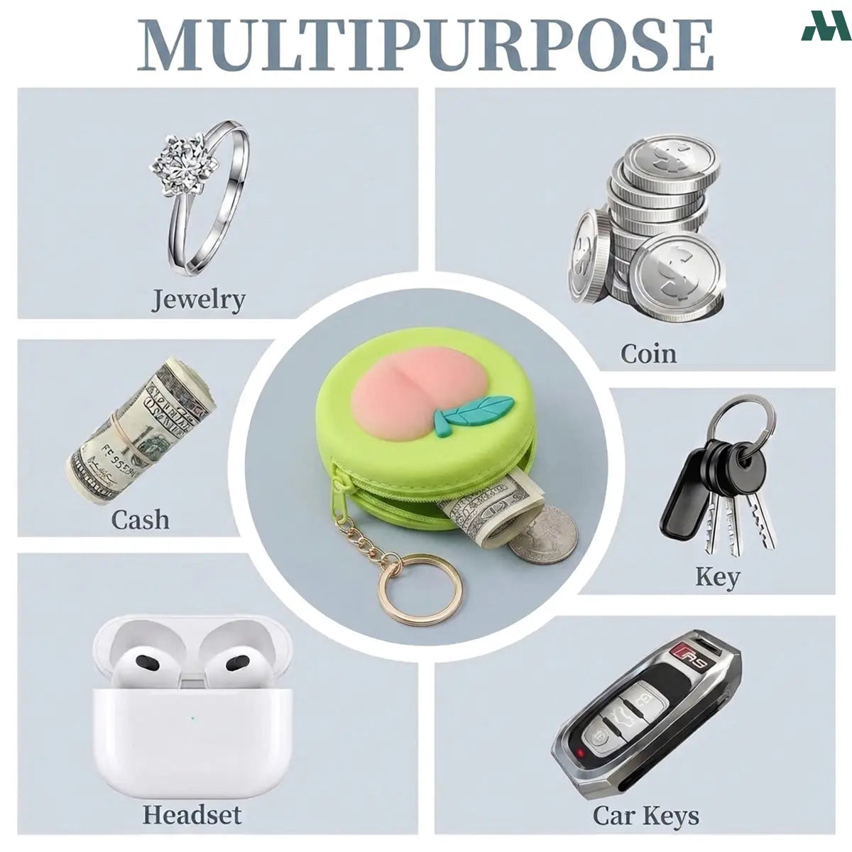 Mini silicone zipper pouch detail