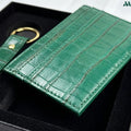 Slim leather card holder detail