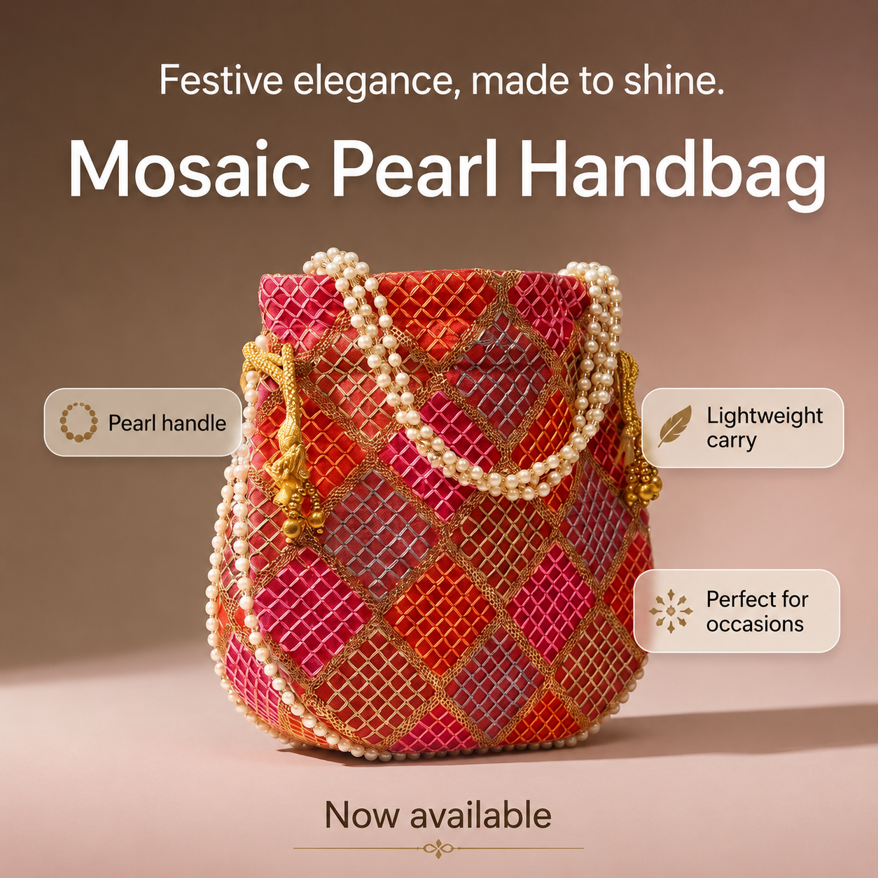 Orange mirror work potli bag styled