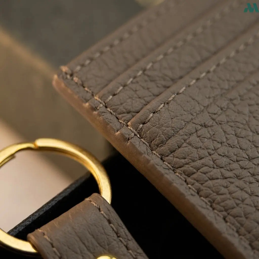 Brown card holder holding cards