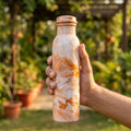 Peach Swirl copper bottle with leakproof cap