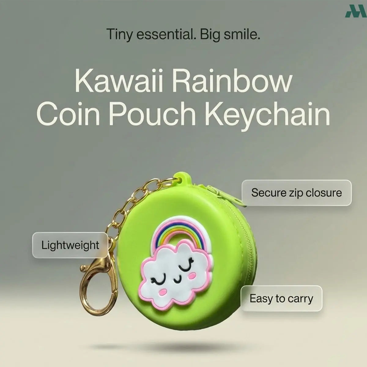Green rainbow coin purse clip and go
