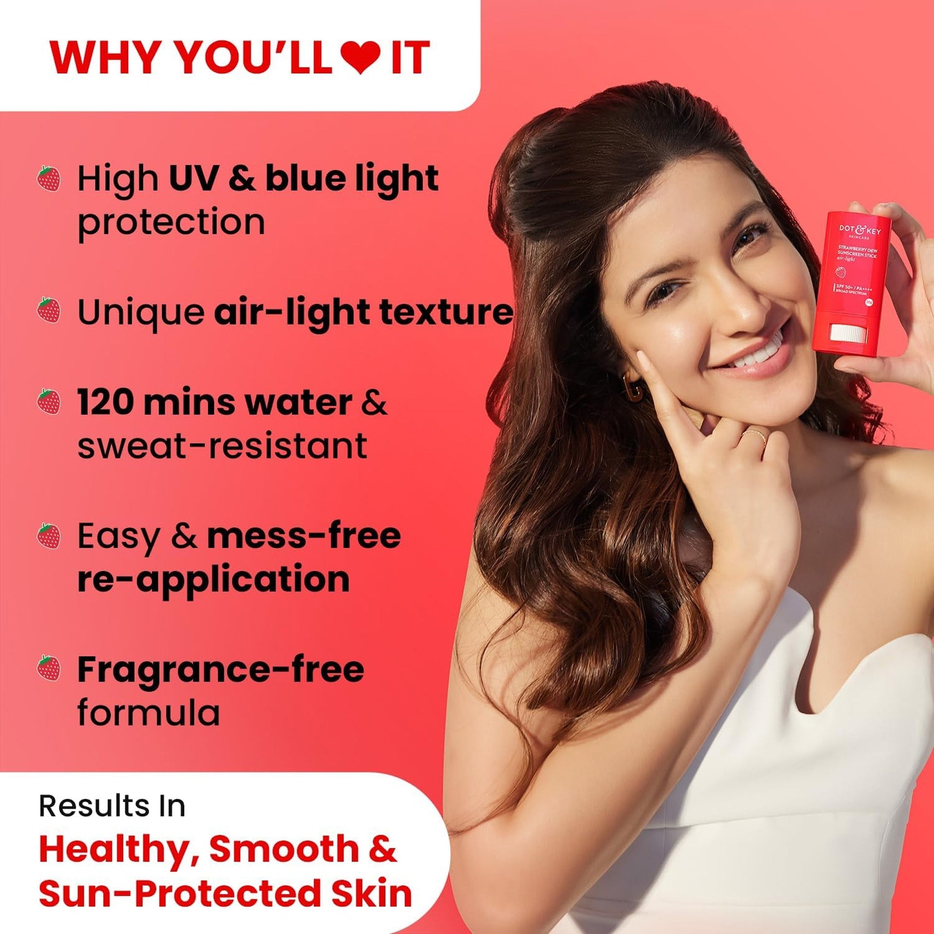 Dot & Key Strawberry Dew SPF 50 Sunscreen Stick On-the-Go DOT & KEY
