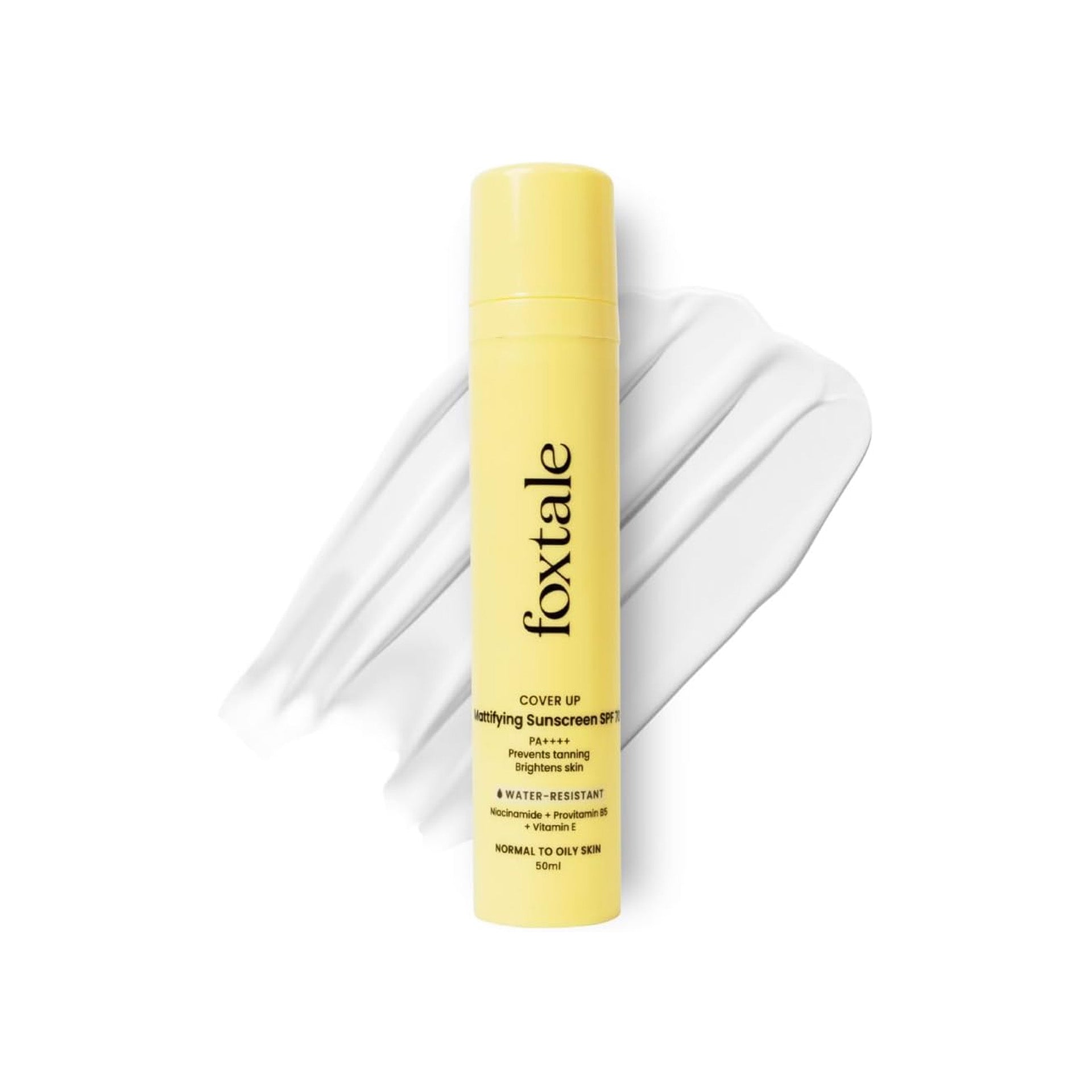 Foxtale Niacinamide Matte Sunscreen SPF 70+ PA++++ | No White Cast | Non Greasy | Prevents Tanning | UVA/UVB Protection | Lightweight | Men & Women | For Normal to Oily Skin | 50 ml Foxtale