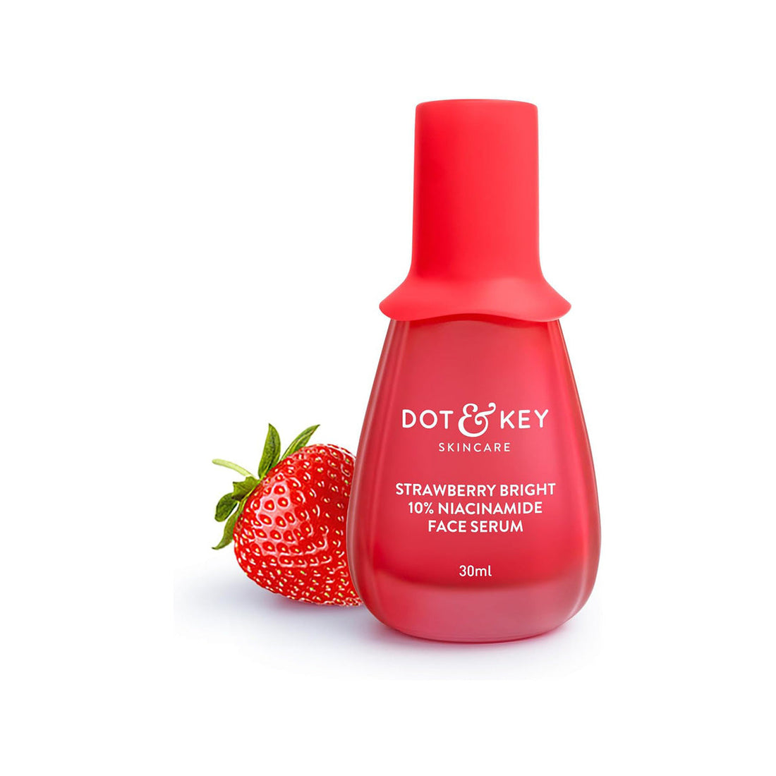 DOT & KEY 10% Niacinamide + Strawberry Face Serum with Vitamin B12 & Hyaluronic Acid Fades Dark Spots, Hyperpigmentation & Dullness Hydrates, Smooths & Minimizes Pores Bright Pink 30 ml (Pack of 1) DOT & KEY