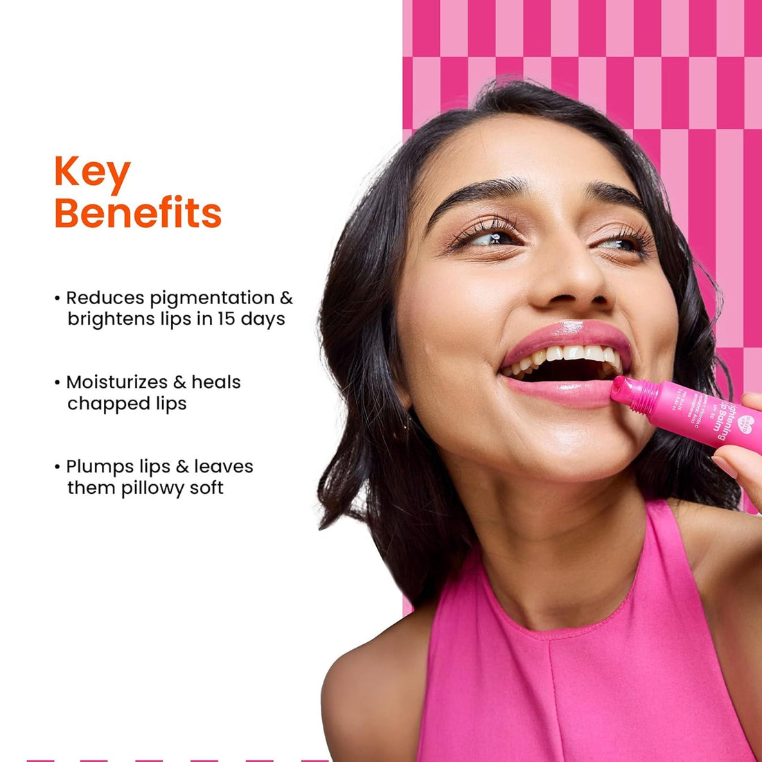 Foxtale SPF 30 Brightening Lip Balm for Dark Lips with Peptides & Vitamin C | Brightens | Hydrates | Tinted Lip Balm - Pink Glaze 12gm Foxtale