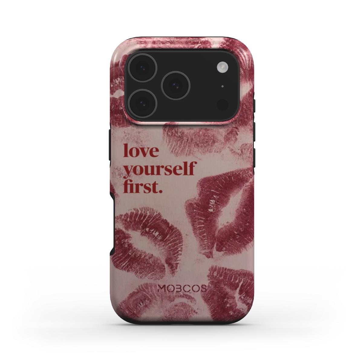 Mobcos iPhone 17 Pro Self-love Premium Case Compatible with Hybrid Dual-Layer Hard Shell + Silicone Protection - Scratch-Resistant Shockproof Mobile Cover Mobcos