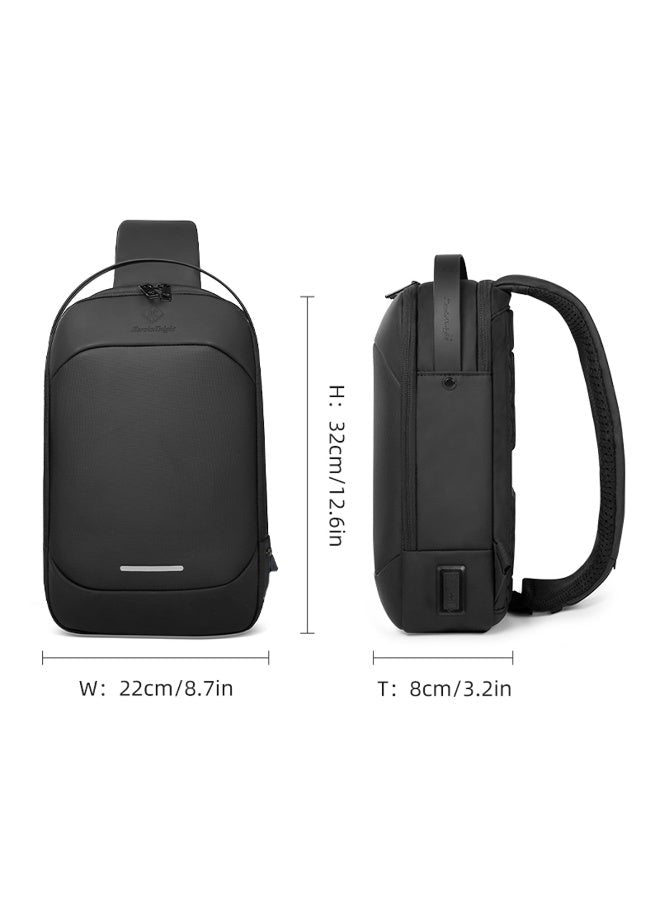 Mobcos Back Pack Black 8207 Smart Waterproof Laptop Backpack with USB Charging Port Ð Anti-Theft Oxford Fabric Work & Travel Backpack for Men & Women, Lightweight Professional Daypack Laptop