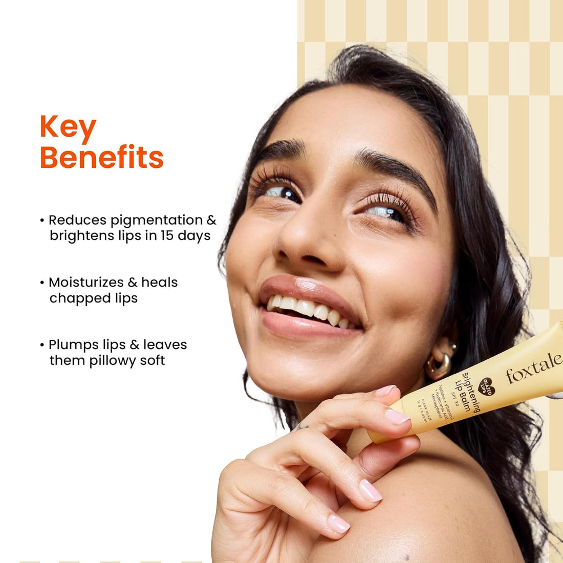 Foxtale SPF 30 Brightening Lip Balm for Dark Lips with Peptides & Vitamin C | Brightens | Hydrates | Tinted Lip Balm - Clear Glaze 12gm Foxtale