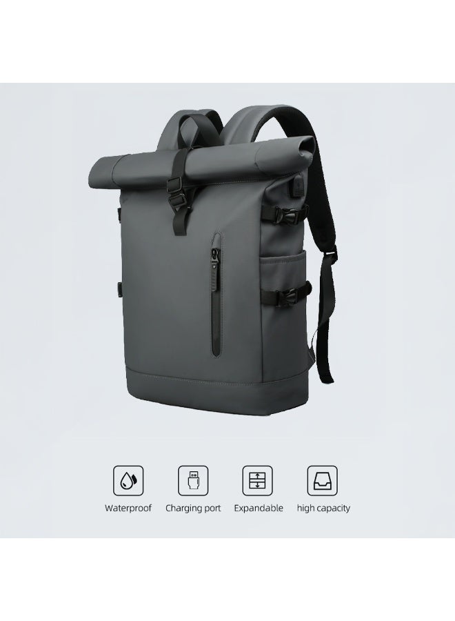 Mobcos Back Pack Blue 8966 Premium Waterproof Anti-Theft Laptop Backpack with USB Charging Port Ð Oxford Business Travel Backpack for Men & Women, Slim Lightweight Work & College Bag