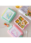 Mobcos Unicorn Pink Plastic Multi-Compartment Portable Kids Lunch Box with Secure Locking Lid for Fresh and Organized Meals Mobcos