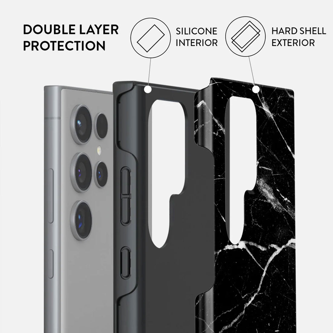 Samsung Galaxy S24 Ultra Noir Origin Case – Classic Black & White Marble Design