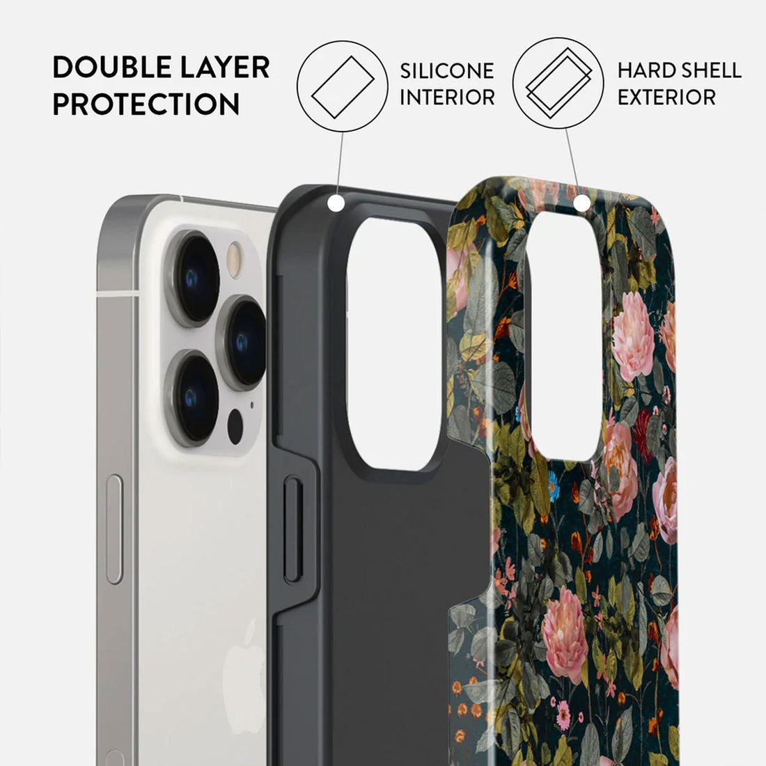 iPhone 14 Pro Max Case - Bloomy Garden Vintage Design | Floral Shockproof Protection with Elegant Style