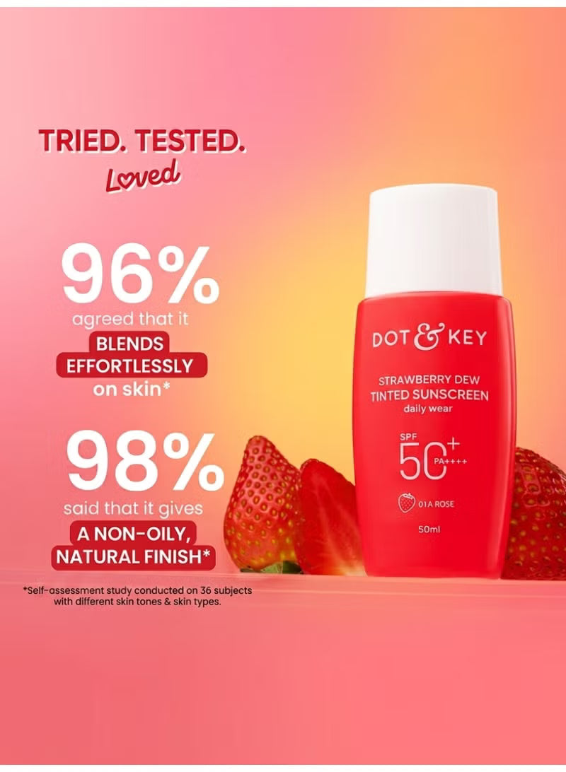 Dot & Key Strawberry Dew Tinted Sunscreen SPF 50+ PA++++ 01A Rose 50ml