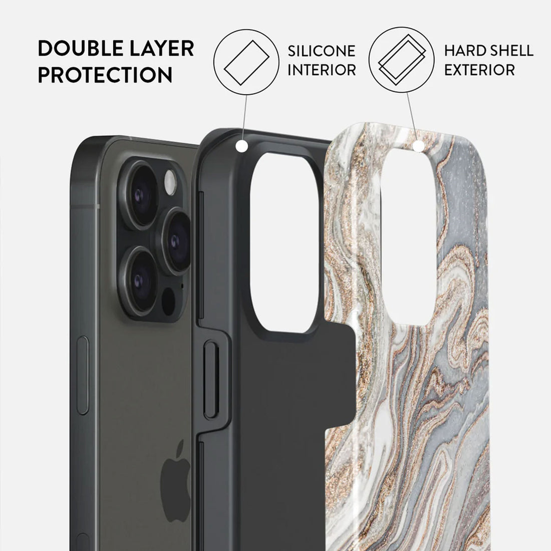 iPhone 15 Pro Case - Gentle Wind Trendy Design | Stylish Luxury with Heavy-Duty Protection