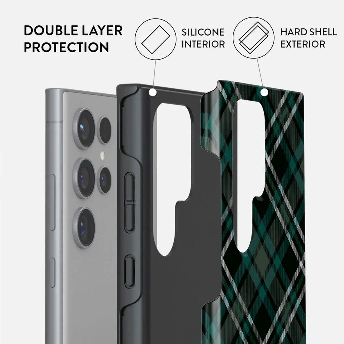 Samsung Galaxy S24 Ultra Mint Cookie Case – Elegant Plaid Design