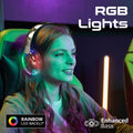 Promate Active Noise Cancelling Hi-Fi Stereo Wireless Headphones with RGB Lights (Gun Metal) Promate