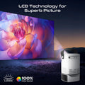 Promate 4K Ultra HD Wireless LCD Projector with Built-In Speaker & Monopod Stand Promate