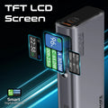 Promate Sleek 130W Multi-Port Power Delivery Power Bank with TFT LCD Screen Promate