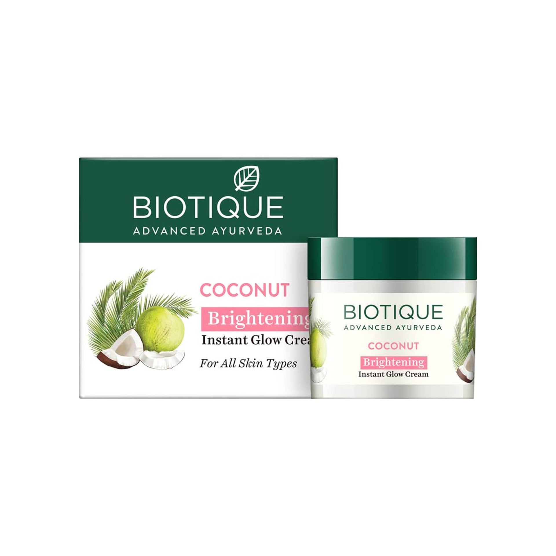 Biotique Bio Coconut Whitening and Brightening Cream for All Skin Types, 50g Biotique