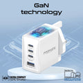 Promate 67W Power Delivery GaNFast™ Charger with Quick Charge 3.0 Promate