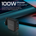 Promate 100W Power Delivery GaNFast™ Charger with Quick Charge 3.0 Promate