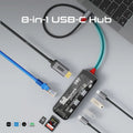 Promate 8-in 1 Transparent Ultra-Fast Multiport USB-C Hub with 100W Power Delivery Promate