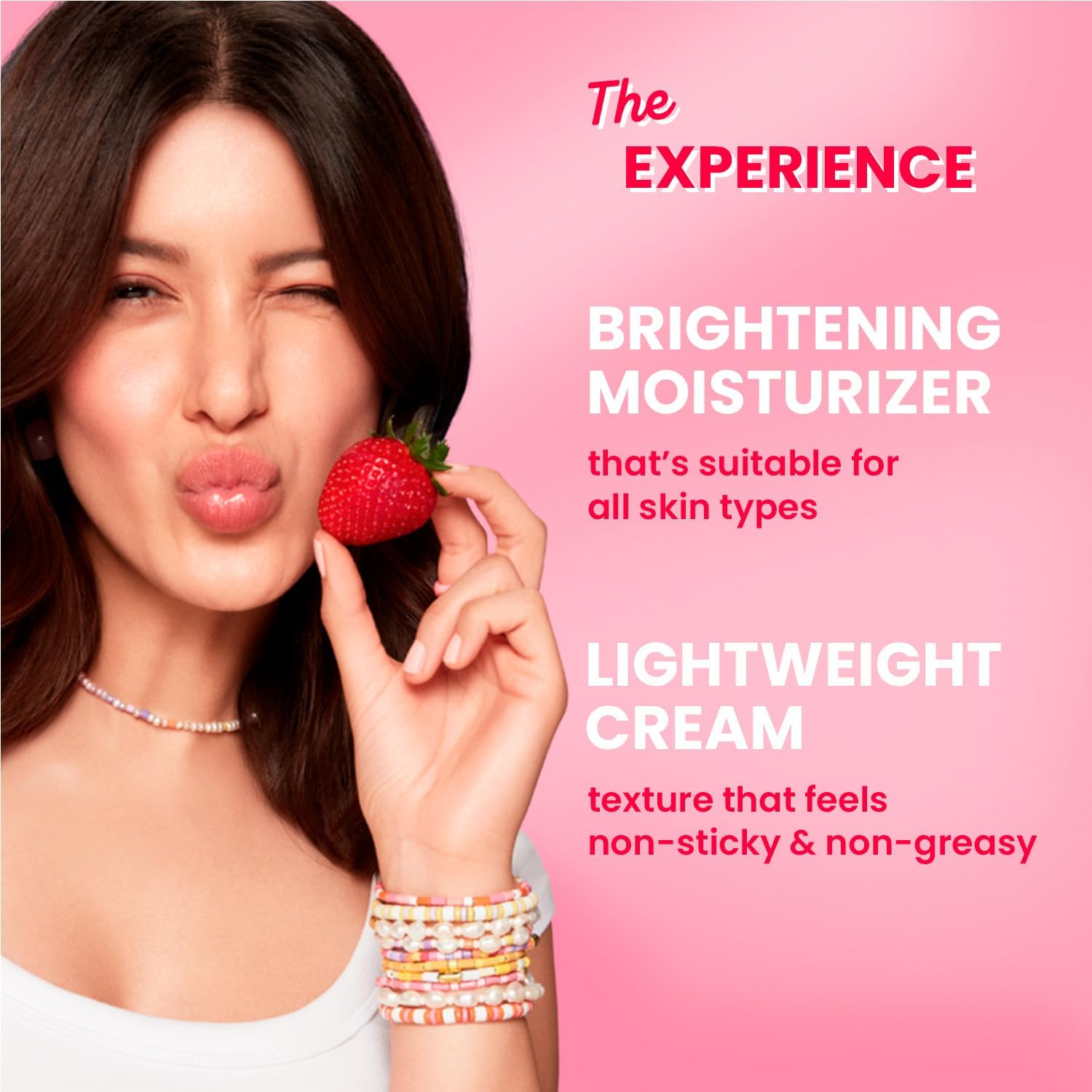 Dot & Key Strawberry Brightening Moisturizer Niacinamide, Peptides Hyaluronic Acid, Non-sticky, Brightens Skin, Intense Moisturization Non-Comedogenic Fragrance Free, Lightweight 80g DOT & KEY