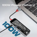 Promate 8-in 1 Transparent Ultra-Fast Multiport USB-C Hub with 100W Power Delivery Promate