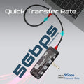 Promate 8-in 1 Transparent Ultra-Fast Multiport USB-C Hub with 100W Power Delivery Promate