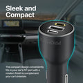 Promate 120W RapidCharge™ Car Charger with Dual Power Delivery and Quick Charge Ports Promate
