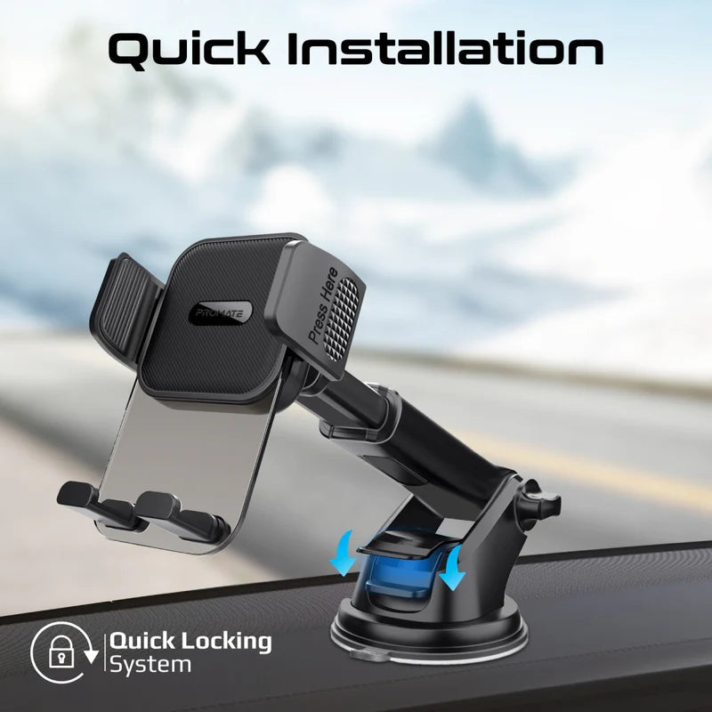 Promate Anti-Slip Secure Smartphone Car Mount Promate
