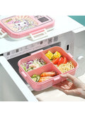 Mobcos Unicorn-Themed Pink Plastic Multi-Compartment Portable Kids Lunch Box with Secure Locking Lid for Fresh and Organized Meals Mobcos