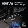 Promate 33W Car Charger with Lightning Connector & USB-C Cable Promate