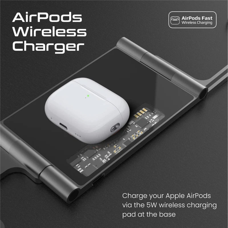 Promate Ultra-Slim Transparent Foldable 15W MagSafe compatible Wireless Charging Station Promate