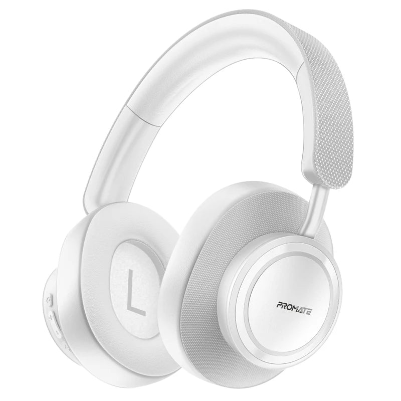 Promate High Fidelity Over-Ear Stereo Wireless Headphones (White) Promate
