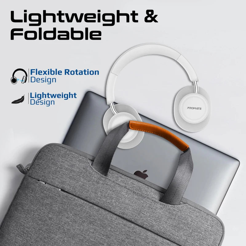 Promate High Fidelity Over-Ear Stereo Wireless Headphones (White) Promate